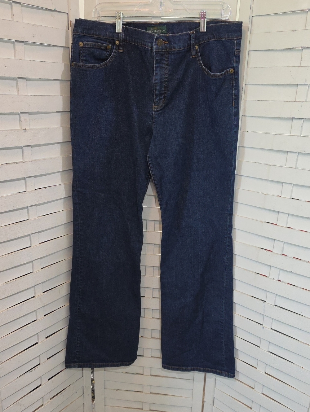 LRL Lauren Jeans Co Ralph Lauren Dark Blue Classic Straight-Leg Jeans Size 16